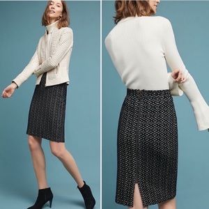 Anthro Maeve ‘Samantha’ Knit Full Zip Skirt Size L